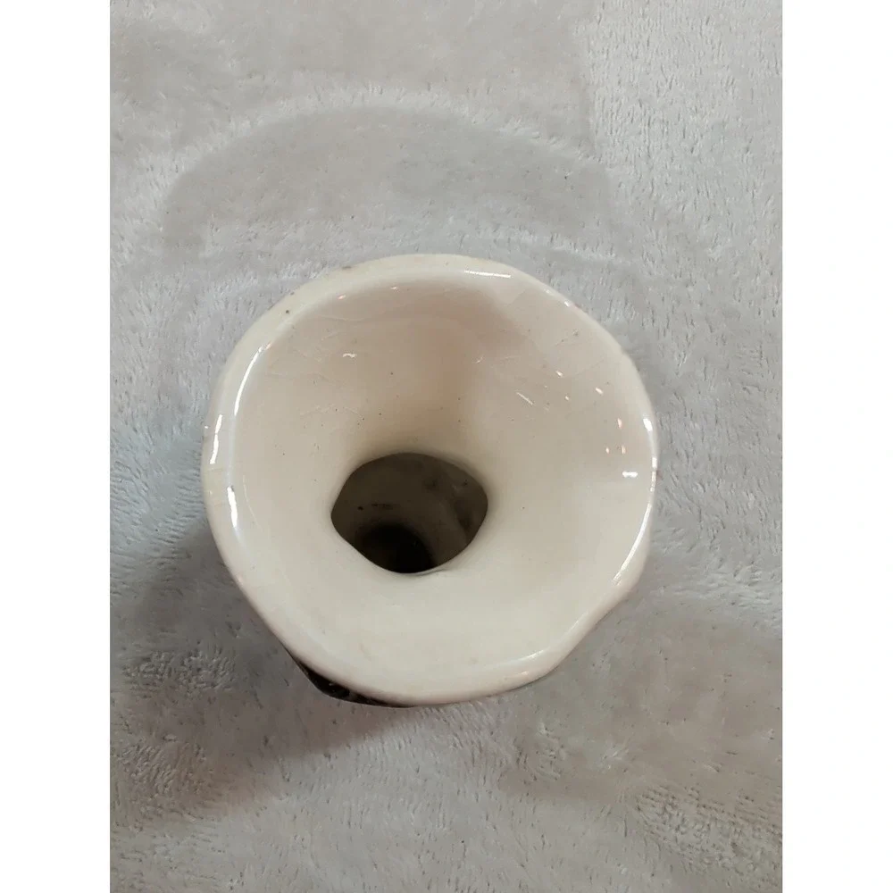 VTG Nemadji‎ Pottery Miniature Vase Marbleized Earth Tone Swirl Bud Vase 3.25